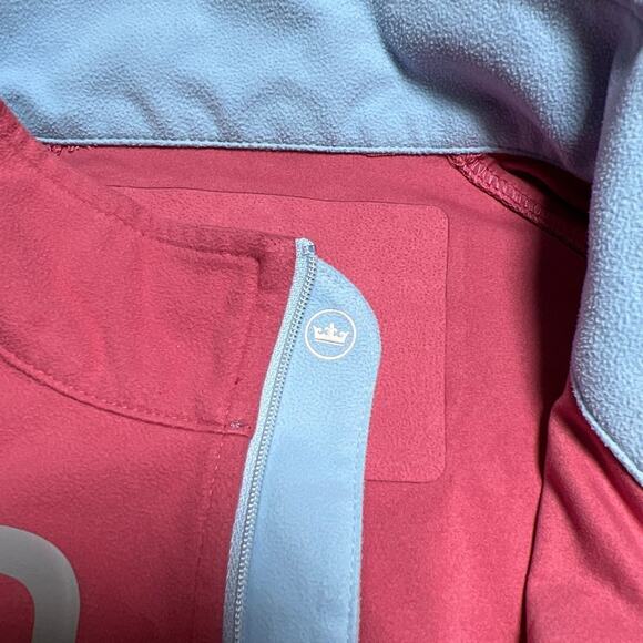 Peter MIllar Surge Soft Shield 1/2 Zip Pullover SIZE M Salmon Pink MRC Fleece - Picture 8 of 11